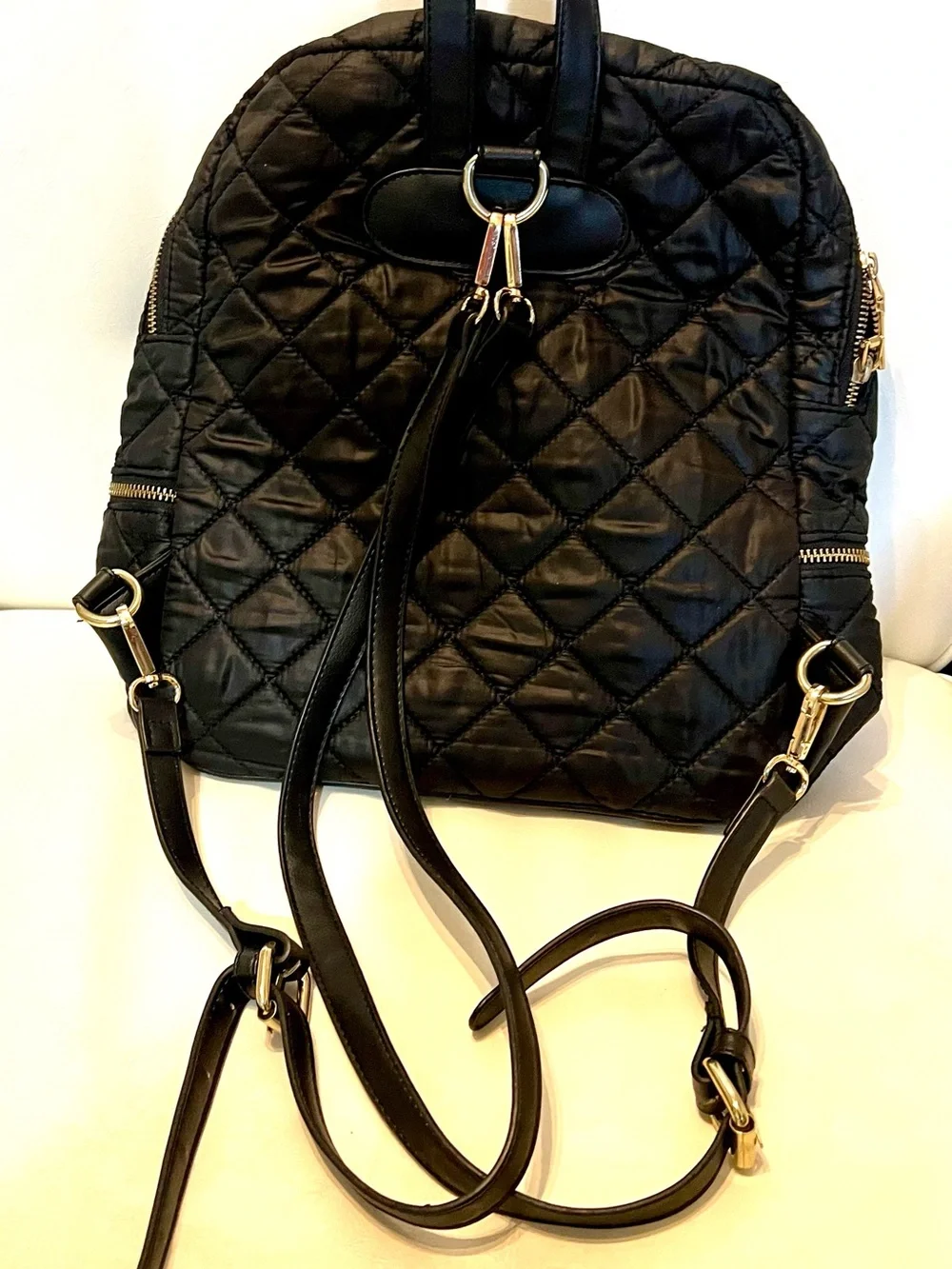 bebe Quilted Black Backpack